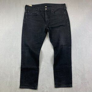 J Crew Mens Pants 36 Black Denim Jeans 484 Stretch Slim Tapered Luxury 36x27